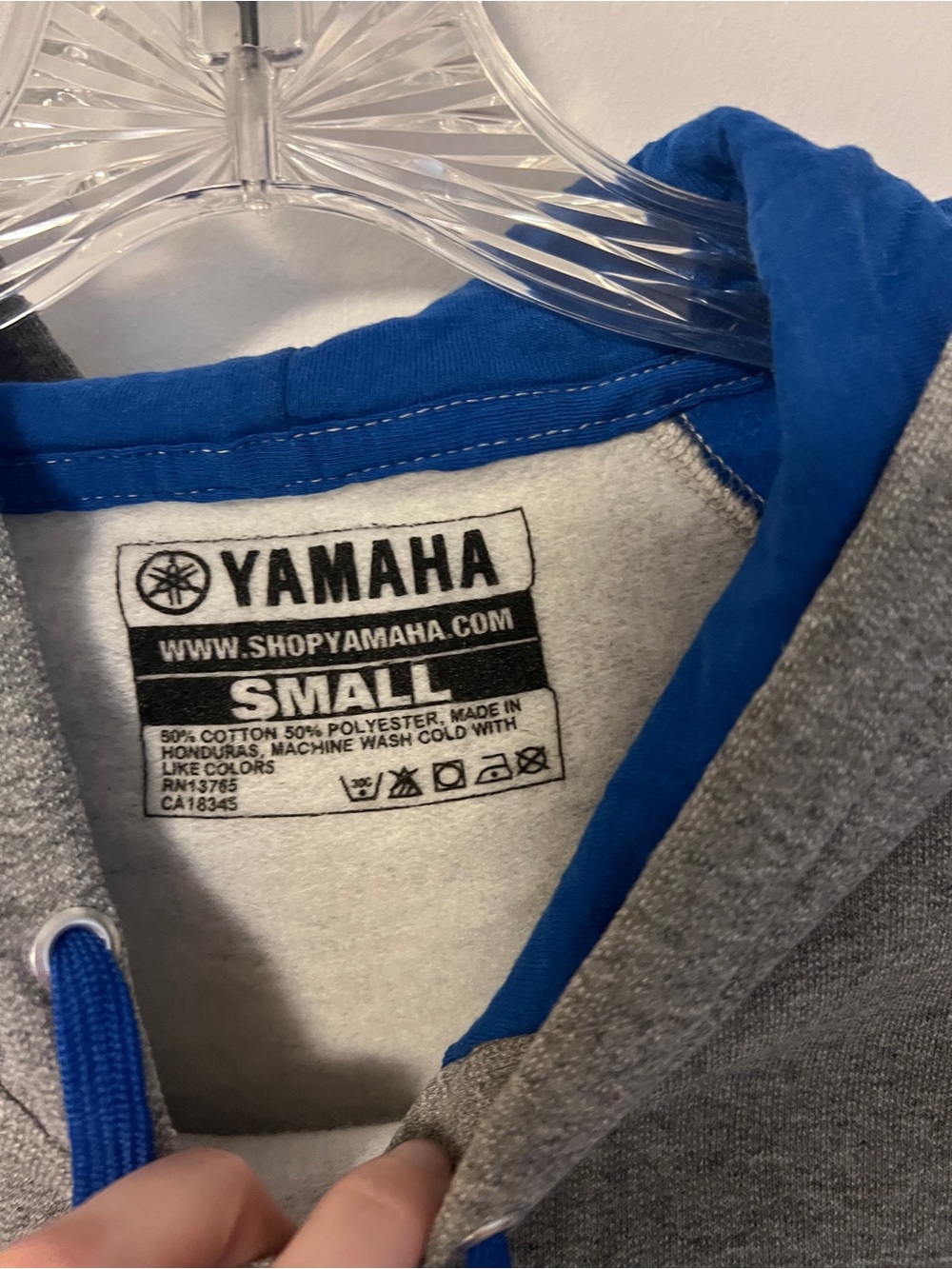 Yamaha Gray and Blue Racing Pullover Hoodie - Picture 2 of 4